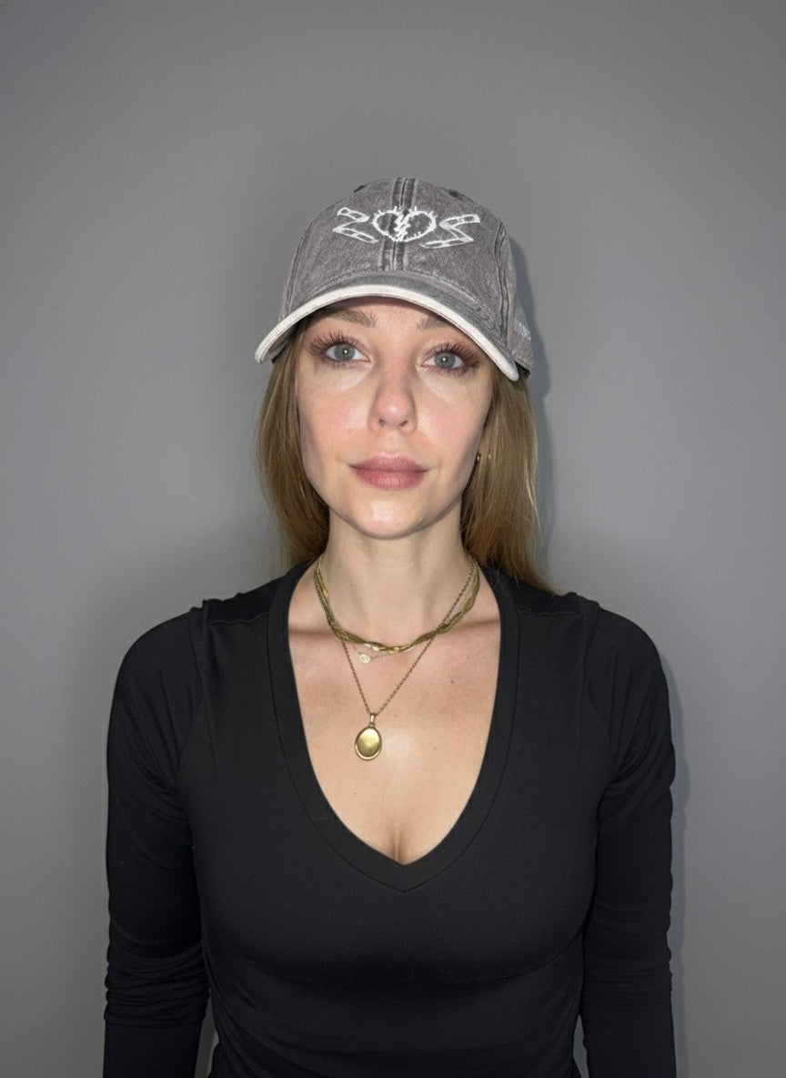 [Handle With Care] - Vintage-Washed Cap (Grey)