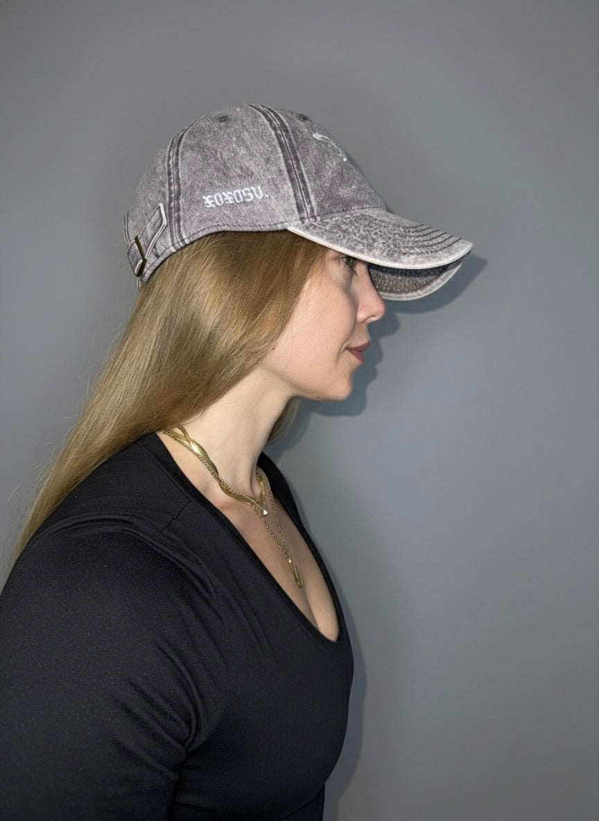 [Handle With Care] - Vintage-Washed Cap (Grey)