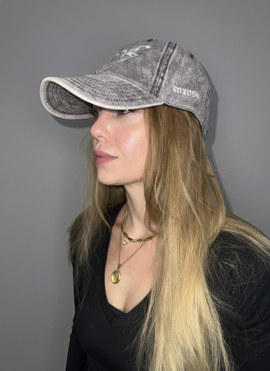 [Handle With Care] - Vintage-Washed Cap (Grey)